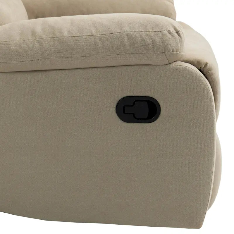 Overstuffed Cotton Corduroy Manual Pushback Recliner with Wide Armrest