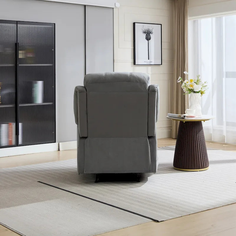 Steph Plush Transitional Upholstered Manual Recliner Chair