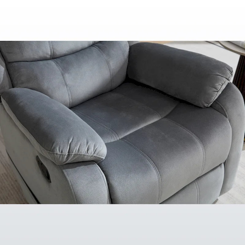 Steph Plush Transitional Upholstered Manual Recliner Chair