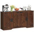 Farmhouse Four Door Sideboard/Buffet Coffee Bar Cabinet with Storage