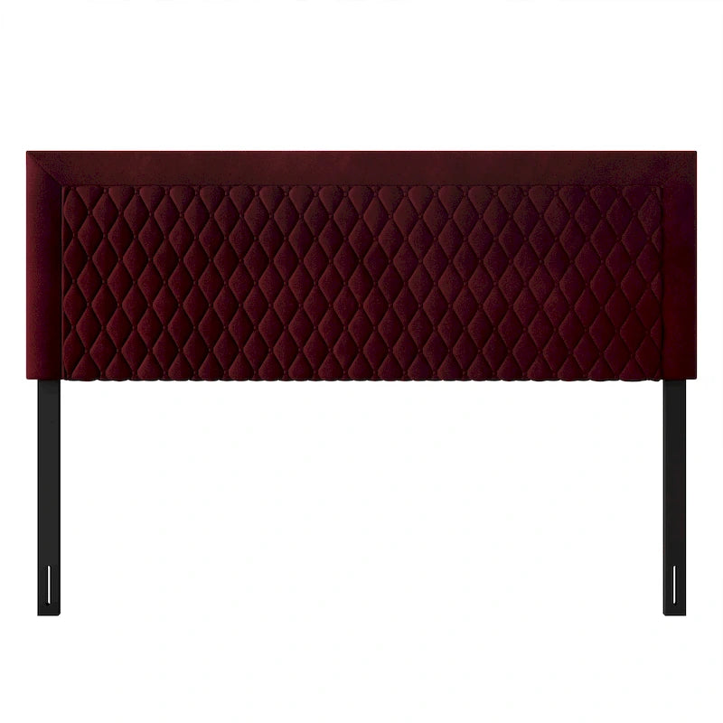 Transitional Velvet Upholstered Headboard