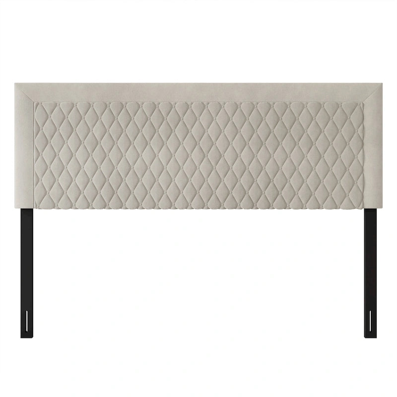 Transitional Velvet Upholstered Headboard
