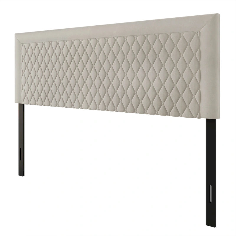 Transitional Velvet Upholstered Headboard