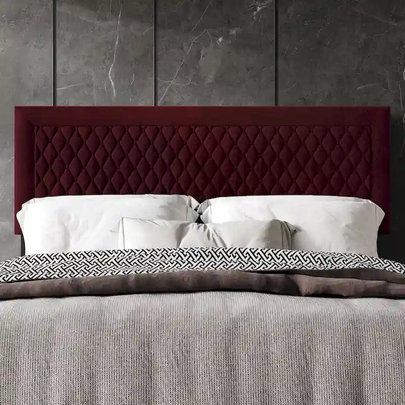 Transitional Velvet Upholstered Headboard