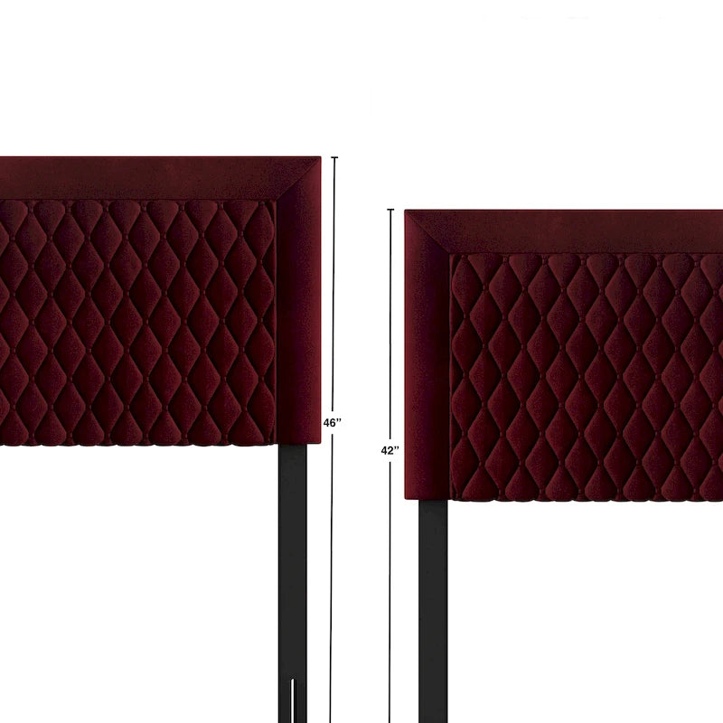 Transitional Velvet Upholstered Headboard