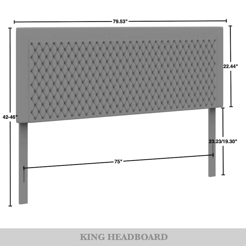 Transitional Velvet Upholstered Headboard