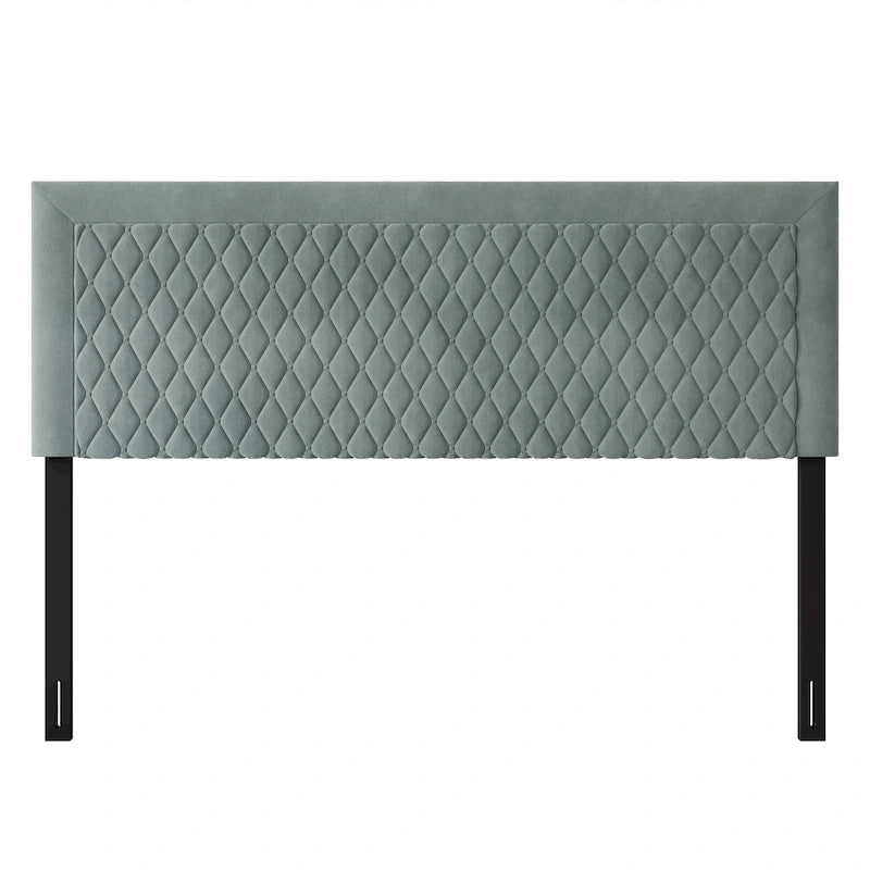 Transitional Velvet Upholstered Headboard