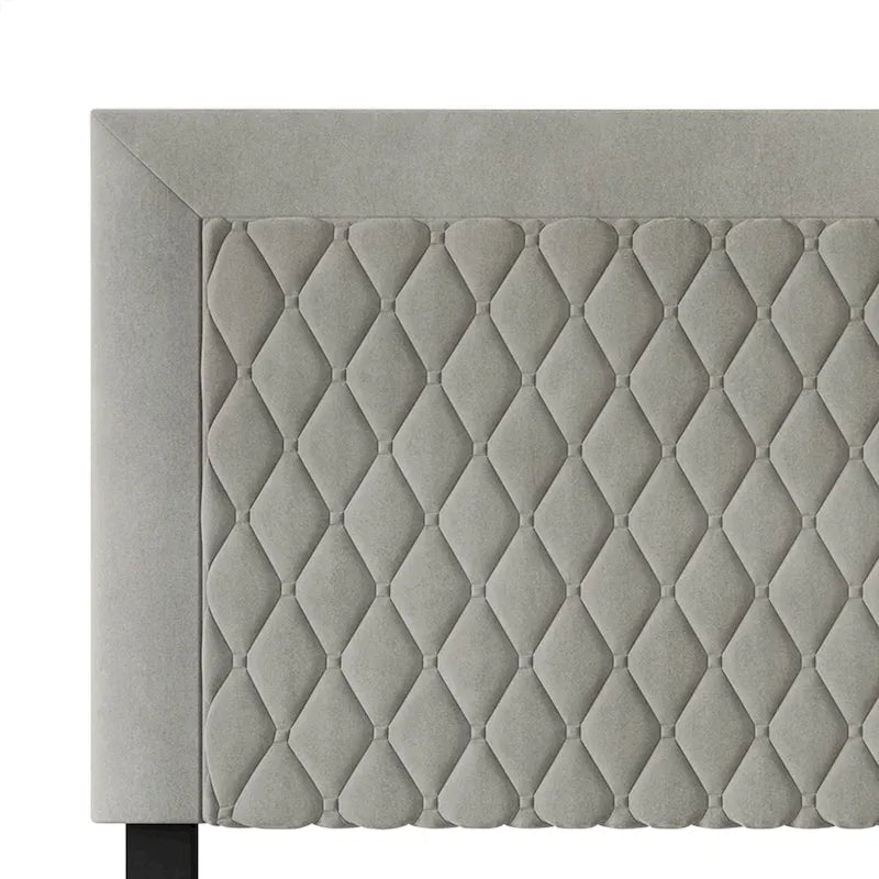 Transitional Velvet Upholstered Headboard