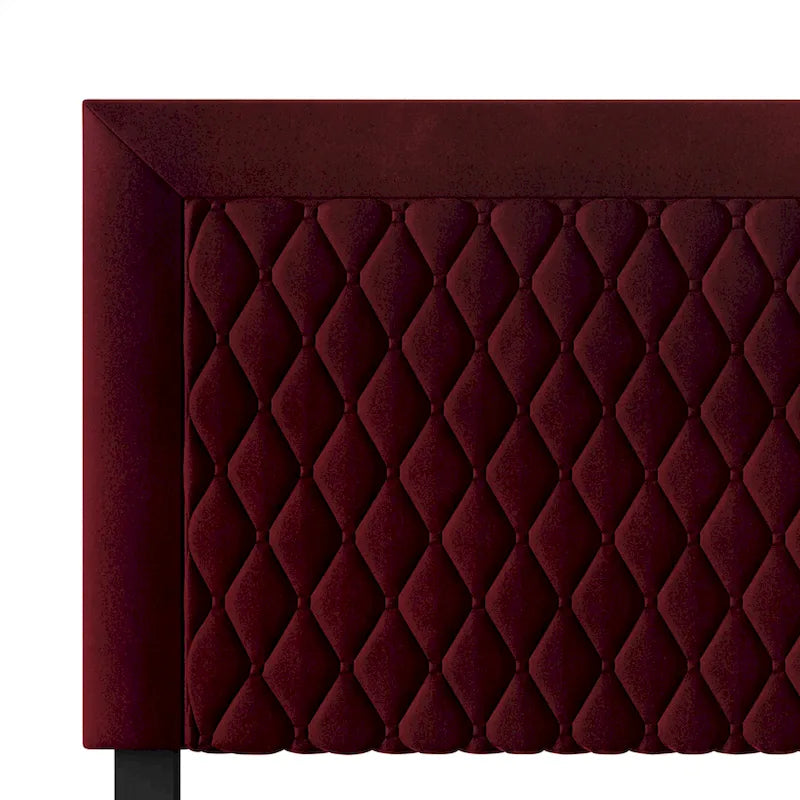 Transitional Velvet Upholstered Headboard
