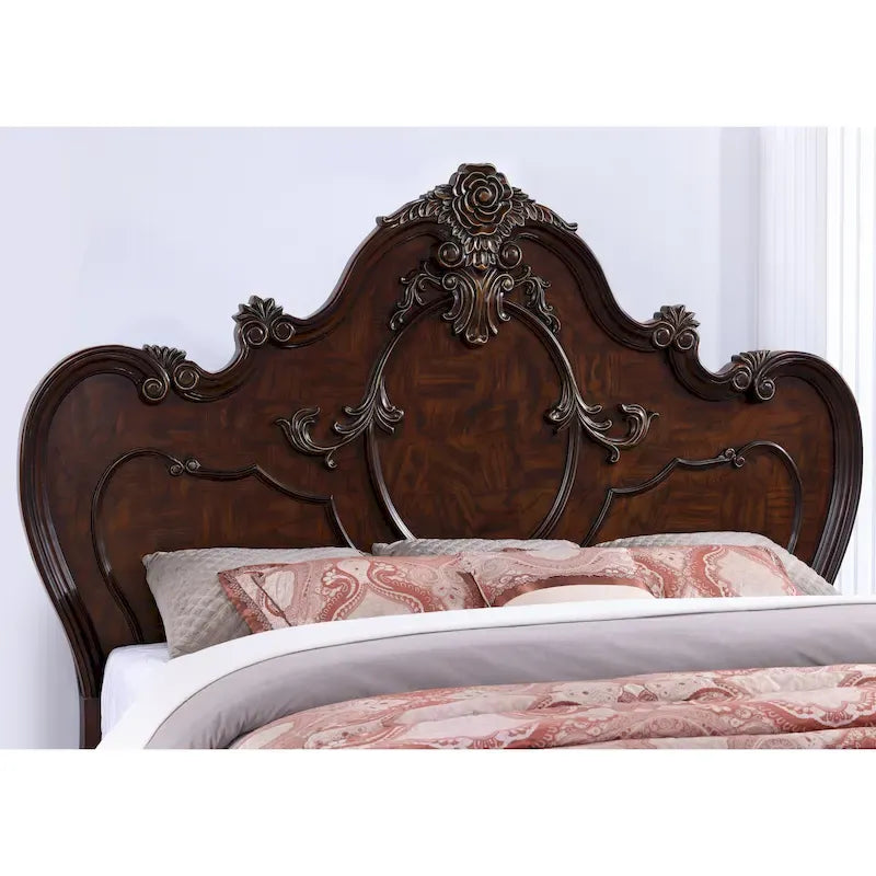 Furniture of America Eugene Traditional Solid Wood Panel Bed